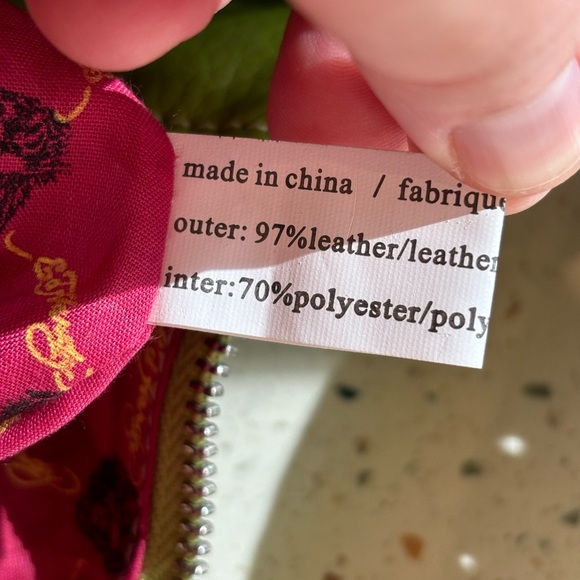 Y2K Ed Hardy LOVE Green Leather‎ Suede Fringe Shoulder Handbag with Crystal Rose - Picture 14 of 15